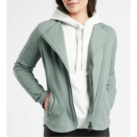 Athleta Moto Jacket In Sage Green XL - Picture 1 of 11